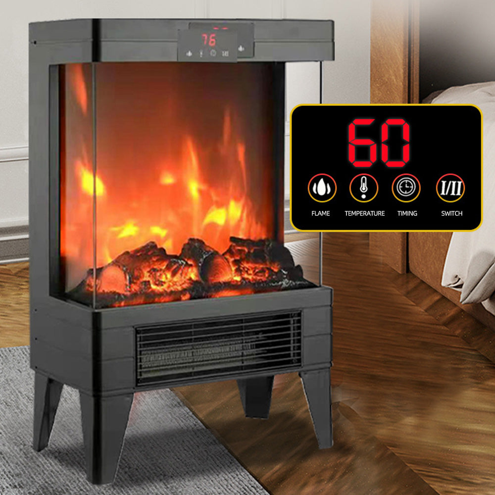 Flame Electric Fireplace Heater – 3D Smokeless Indoor Space Heater with Realistic Flame Effect for Cozy Home Warmth