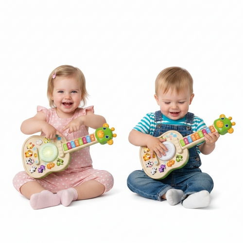 Electronic Giraffe Guitar Toy – Educational Baby Piano with Animal Sounds, Color Recognition, Lights and Melodies for Early Learning