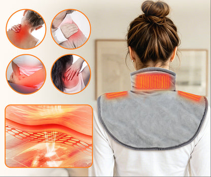 USB Heated Neck Shoulder Wrap – Electric Heating Pad with Three Heat Levels for Back, Neck and Shoulder Pain Relief