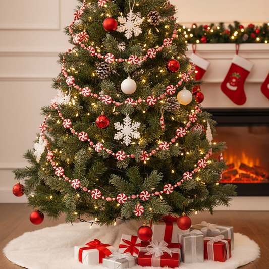 Colorful Candy Bead Garland – 3 Meter Christmas Tree Hanging Decoration for DIY Crafts, Kids Rooms and Festive Holiday Home Decor