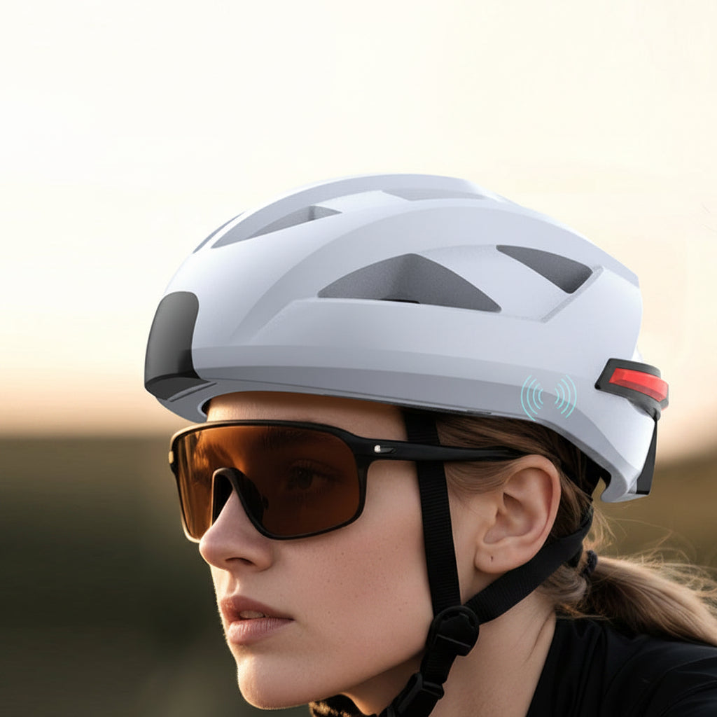 Bluetooth Smart Cycling Helmet – Waterproof Bike Helmet with Built-In Music, Safety Lights and Breathable Unisex Racing Design for Outdoor Riding
