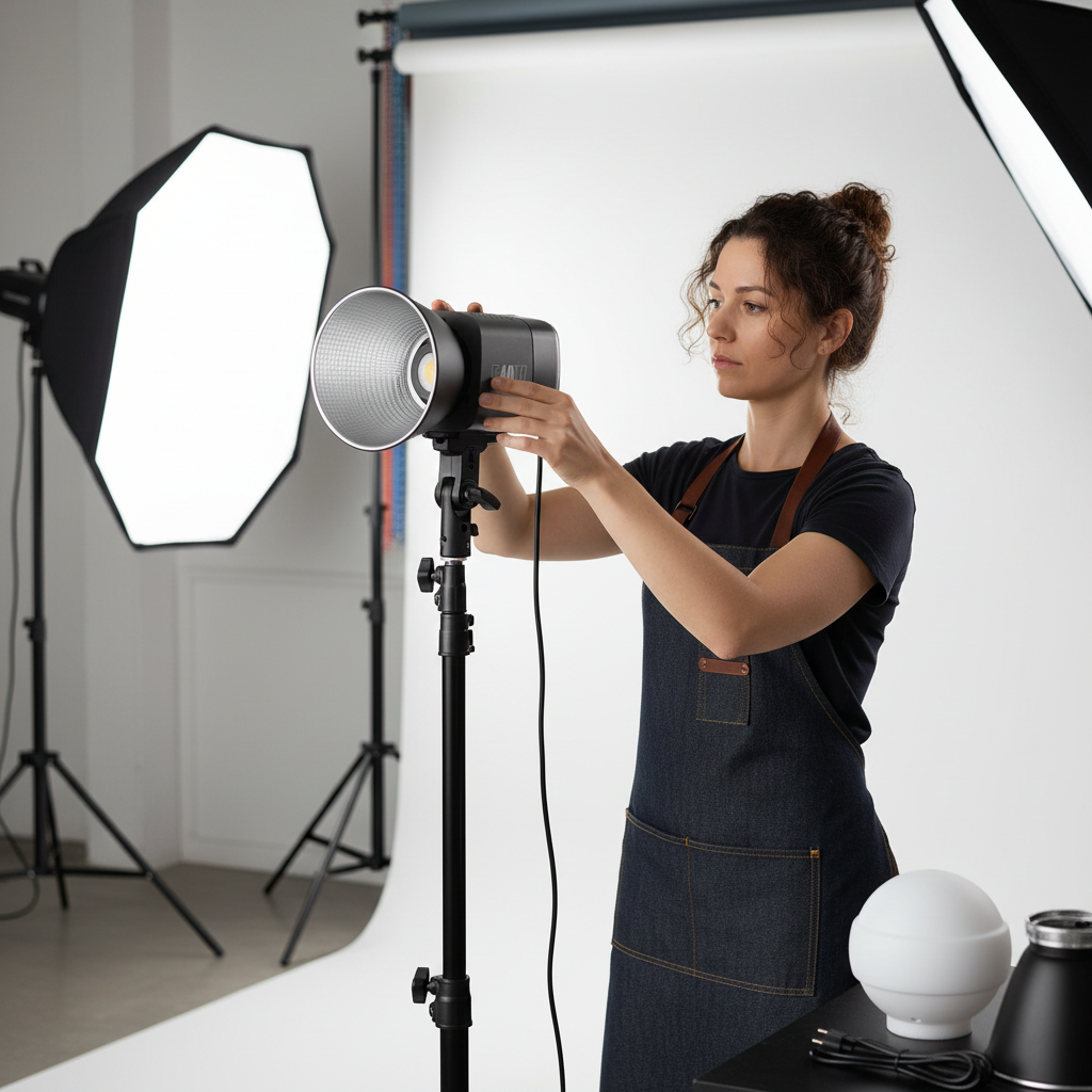 COB LED Video Light – 40W Bi-Color Rechargeable Studio Light for Live Streaming, Commercial Photography and Professional Content Creation