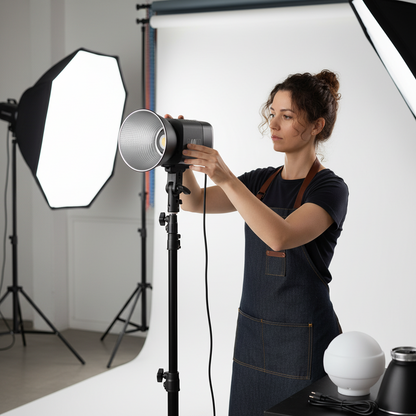 COB LED Video Light – 40W Bi-Color Rechargeable Studio Light for Live Streaming, Commercial Photography and Professional Content Creation
