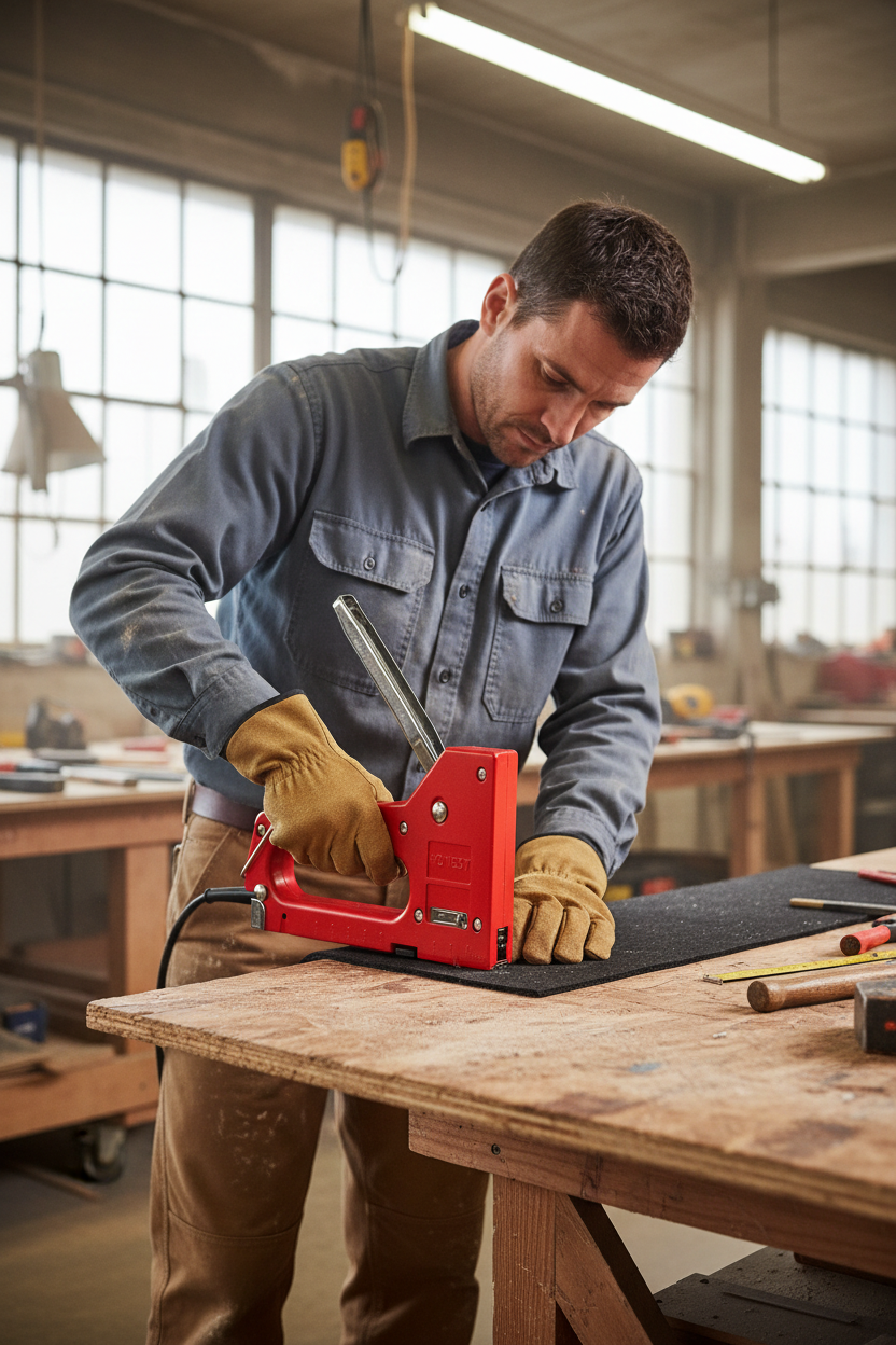 Heavy-Duty Staple Gun Kit – Fits 4-8mm Staples for DIY Furniture Upholstery, Woodworking, Crafting and Professional Repair Projects with Easy Operation