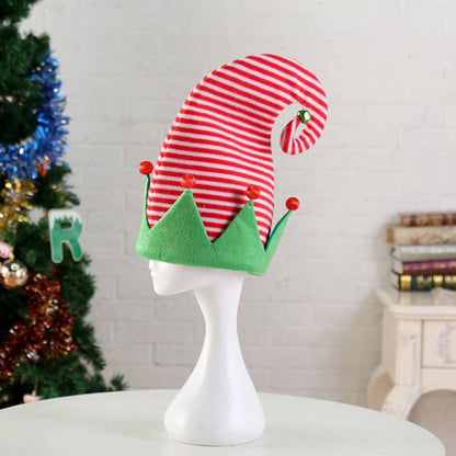Knitted Santa Elf Beanie – Red and Green Christmas Crochet Hat for Winter Warmth and Festive Holiday Celebrations