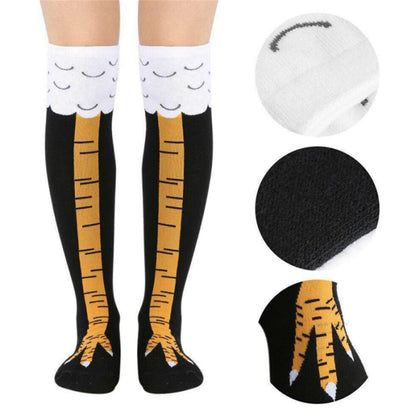 Funny 3D Chicken Print Socks – Stretch Cotton Cartoon Cosplay Knee High Socks for Gifts and Everyday Fun Fashion