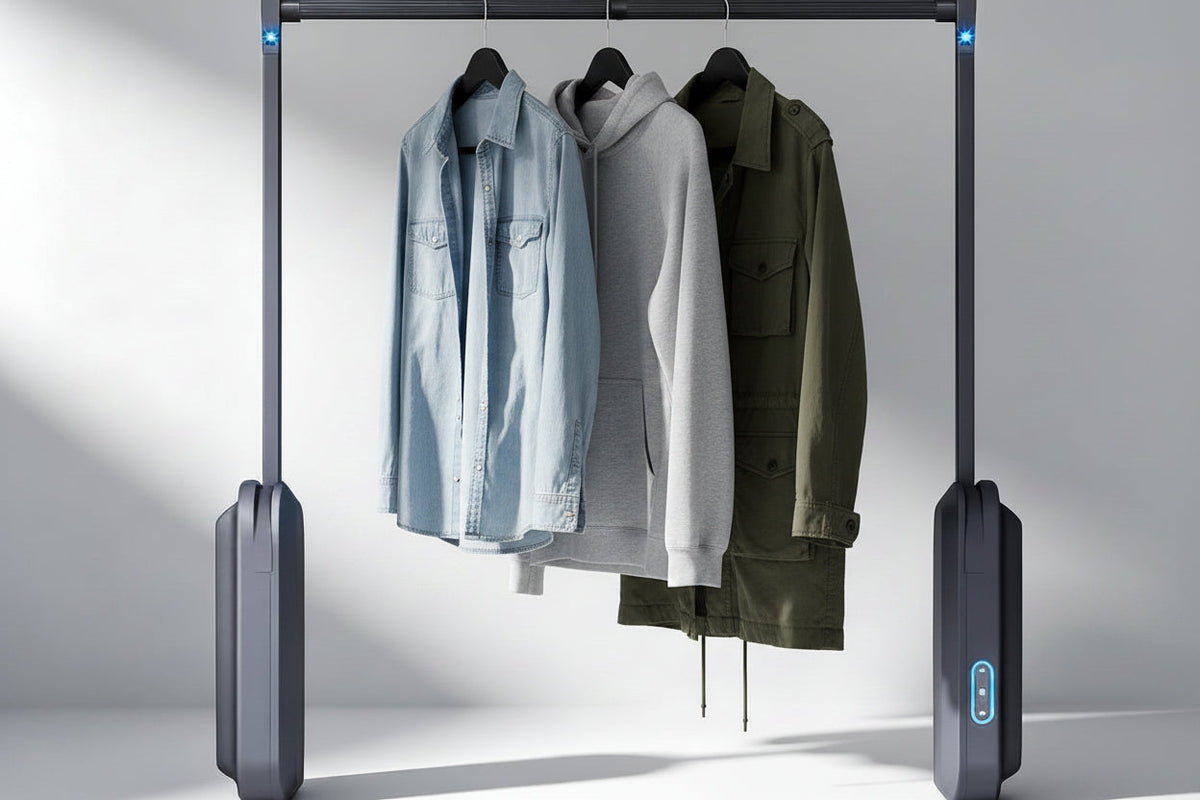 Electric Wardrobe Lift Hanger – LED Touch Sensor Closet Rail with Remote Control for Easy High Cabinet Clothing Access