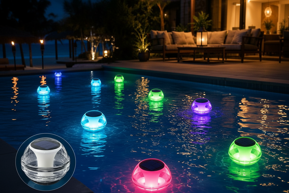Solar Pool Light – Rechargeable Waterproof Swimming Pool and Pond Lamp with Three Adjustable Lighting Modes for Spa and Garden Decor