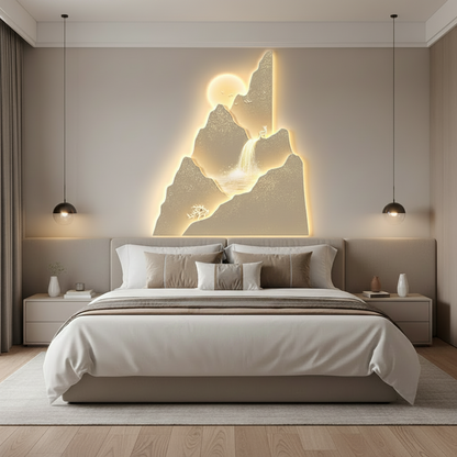 Mountain Sunset Wall Lamp – Modern 3D LED Landscape Light for Living Rooms, Bedrooms and Artistic Home Decoration