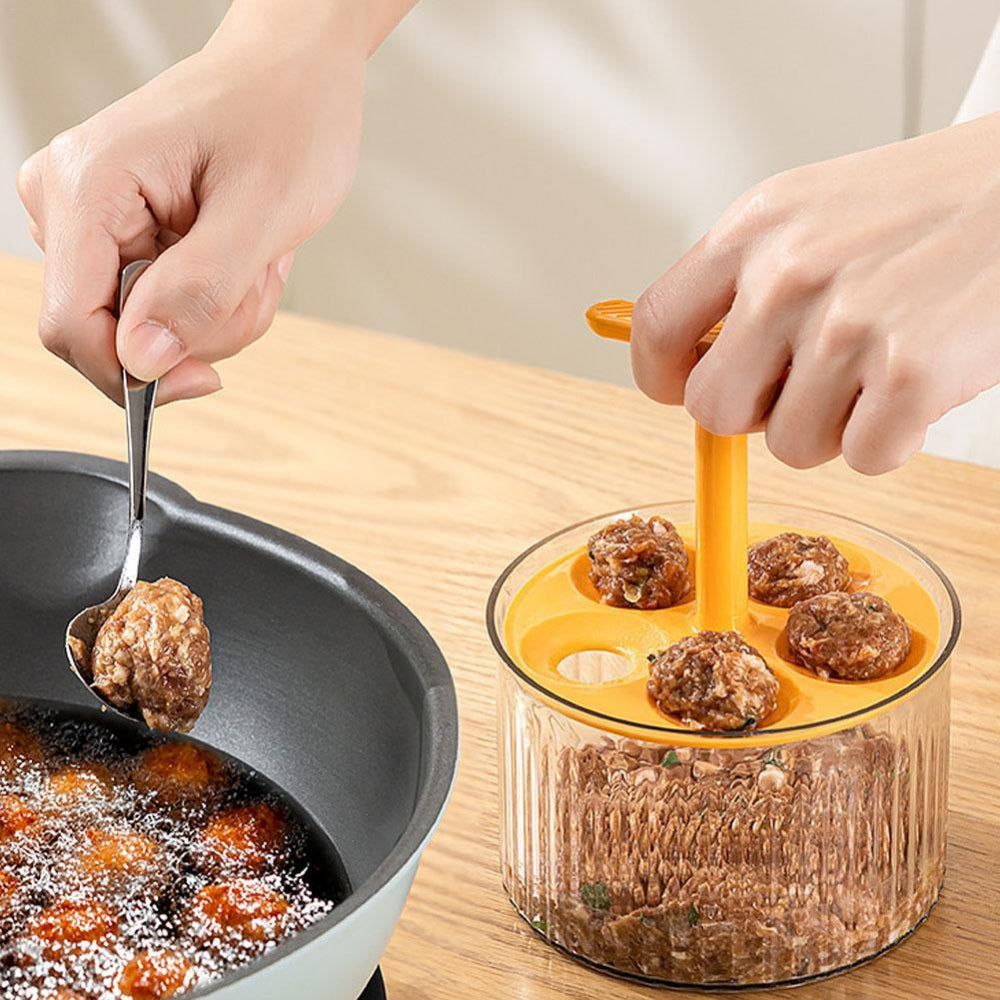 Taiwanese Meatball Maker Mold – Translucent Minced Meat Press and Storage Container for Homemade Meatballs, Cooking Preparation and Kitchen Use