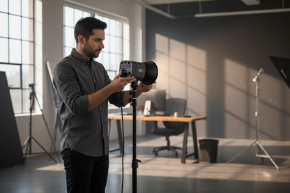 COB LED Video Light – 40W Bi-Color Rechargeable Studio Light for Live Streaming, Commercial Photography and Professional Content Creation
