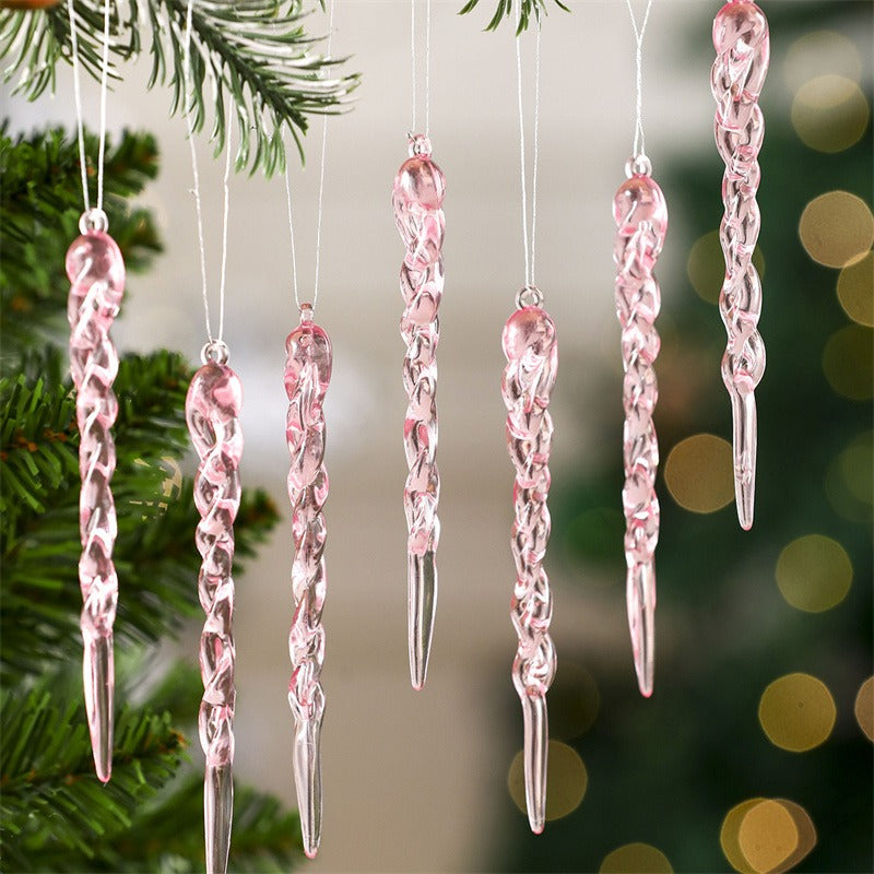 Crystal Snowflake Ornament Set – Clear Hanging Ice Pendants for Christmas Trees, Winter Weddings and Holiday Party Decorations