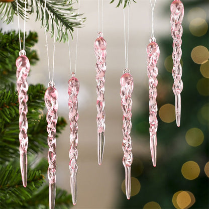 Crystal Snowflake Ornament Set – Clear Hanging Ice Pendants for Christmas Trees, Winter Weddings and Holiday Party Decorations