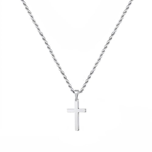 Stainless Steel Cross Necklace – Minimalist Gold Tone Pendant Jewelry for Men and Women, Stylish Everyday Choker Gift Accessory
