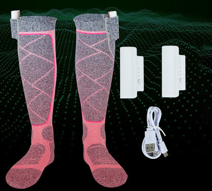 Electric Heated Winter Socks - Self Warming Thermal Socks for Skiing, Camping, Hiking and Cold Weather Protection