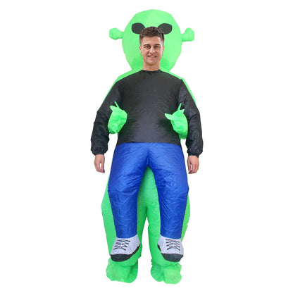 Inflatable Alien Costume for Kids - Funny Green Monster Cosplay Outfit for Halloween Parties and School Events