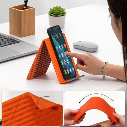 Foldable Silicone Phone Stand – Flexible Multi-Angle Travel Holder for Smartphones, Tablets and Laptops with Adjustable Desk Support