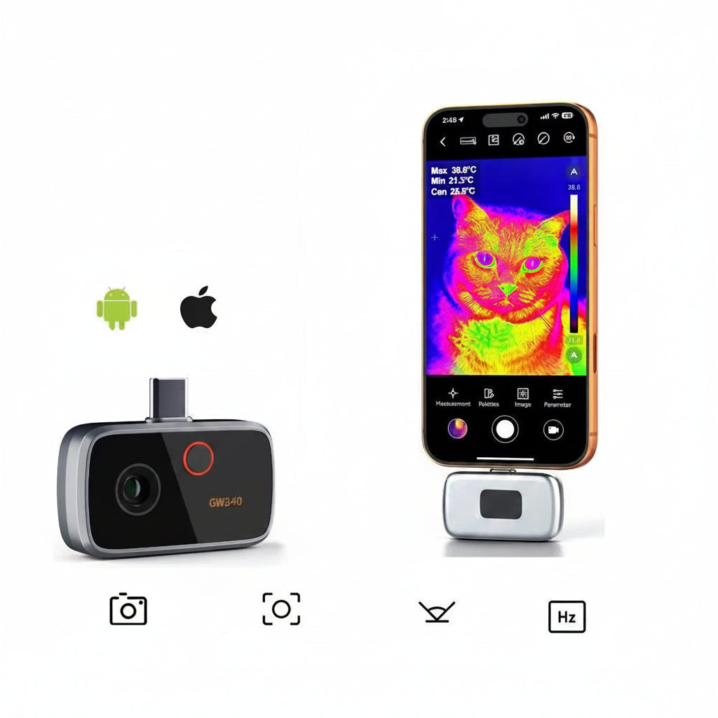 Thermal Imaging Camera – Portable 192x192 Infrared Thermal Scanner for Android iPhone Electronics Inspection and Repair