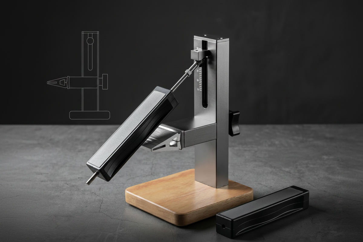 Professional Knife Sharpener System – CNC Aluminum Alloy Fixed-Angle Sharpener with Adjustable 10–30° Angle and Solid Wood Base