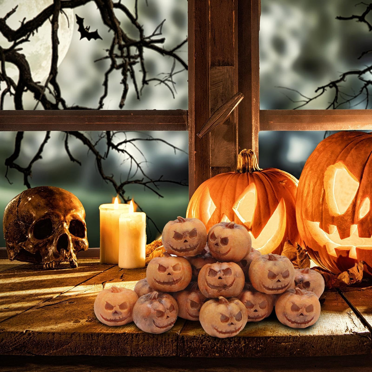 Mini Resin Pumpkin Decorations - Halloween Craft Accessories for DIY Projects, Home Decor and Party Displays