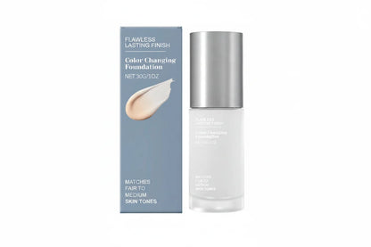 Color-Changing Foundation – Full-Coverage Lightweight Face Makeup that Brightens, Conceals Pores and Fine Lines for a Smooth Natural-Looking Everyday Finish