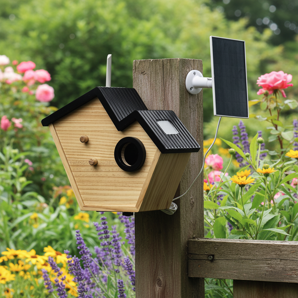 Wooden Bird Breeding House – Hanging Outdoor Nest Box for Small Birds with Viewing Window and Comfortable Shelter