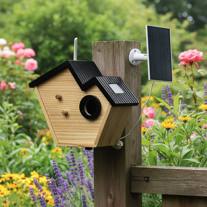 Wooden Bird Breeding House – Hanging Outdoor Nest Box for Small Birds with Viewing Window and Comfortable Shelter