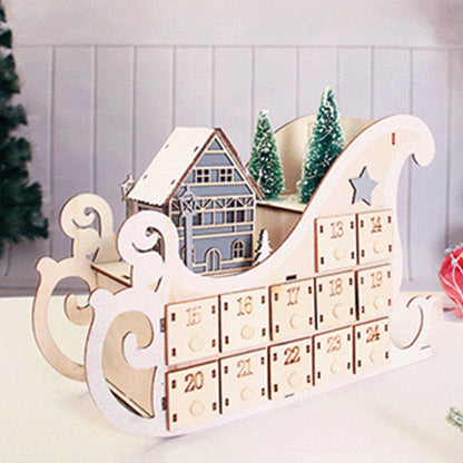 Wooden Christmas Advent Calendar – Reusable Tree Countdown Display with Holiday Compartments for Family Traditions and Festive Home Decor