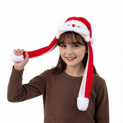Moving Ear Christmas Hat – Cartoon Santa Reindeer Party Hat with Jumping Ears for Holiday Events and Festive Photos