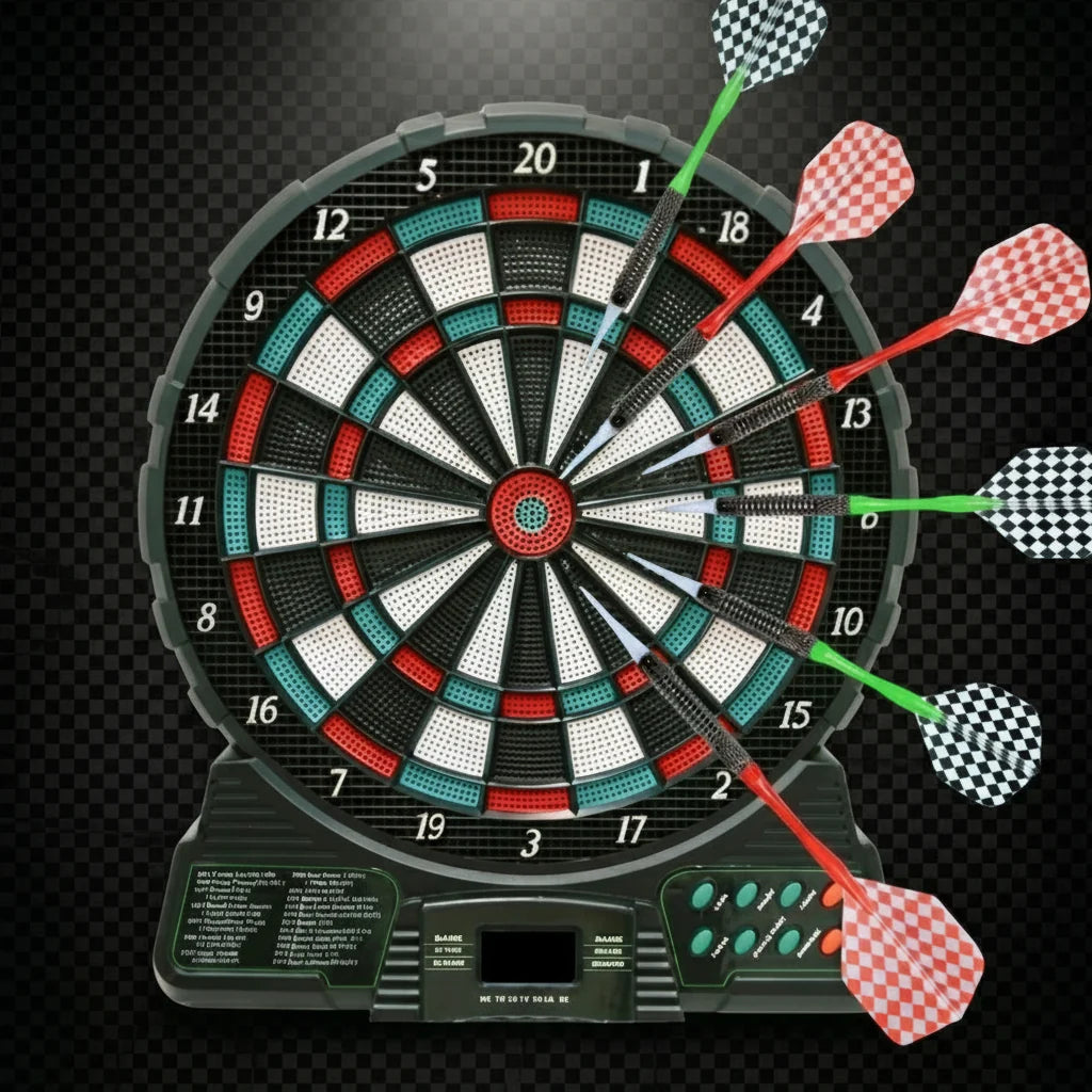 Electronic Dart Board Set – 18 Games, 159 Options, 1-8 Player Automatic Scoring with LED Display and 6 Plastic Darts