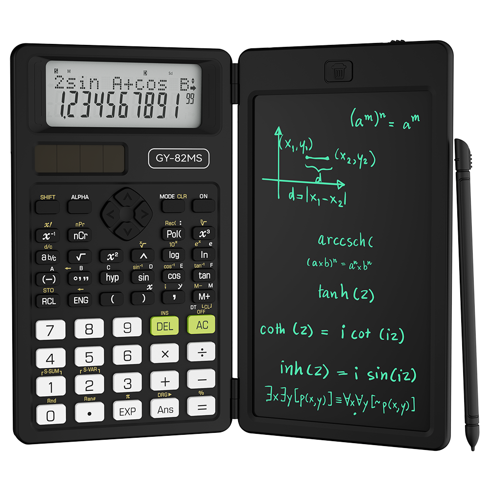 Foldable Scientific Calculator – 2-in-1 240-Function Calculator with 6-Inch LCD Writing Tablet for Students, Teachers and Office Work