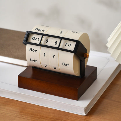 Perpetual Wheel Calendar – Large Rotating Desktop Calendar Organizer for Home Office Planning, Countdown Display and Decorative Desk Styling