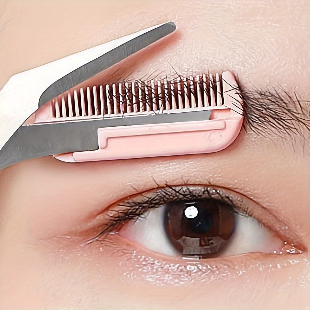 Eyebrow Trimming Scissors with Comb - Stainless Steel Precision Grooming Tool for Shaping, Styling and Perfect Brows