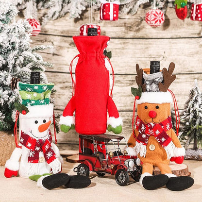 Retractable Christmas Doll Set – Santa, Reindeer and Snowman Standing Tabletop Decorations for Cozy Holiday Home Displays