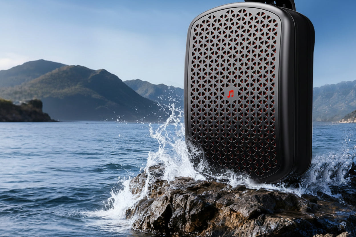 Magnetic Clip On Bluetooth Speaker – Waterproof Portable Mini Speaker with Heavy Bass, TWS Stereo and Outdoor Adventure Ready Design