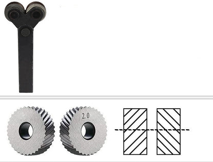 Diagonal Dual-Wheel Linear Knurling Tool – Hardened Steel Lathe Cutter and Knurl Holder for Precision Metal Turning, Machining and Workshop Projects