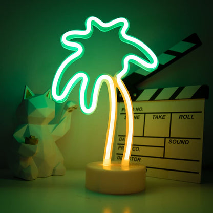Coconut Neon Sign Lamp-Tropical LED Wall Light for Gaming Rooms Parties Camping and Modern Home Decor