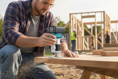 Brushless Cordless Wood Router – 5-Speed Electric Hand Trimmer for Woodworking, Engraving and Slotting Compatible with Makita 18V Batteries
