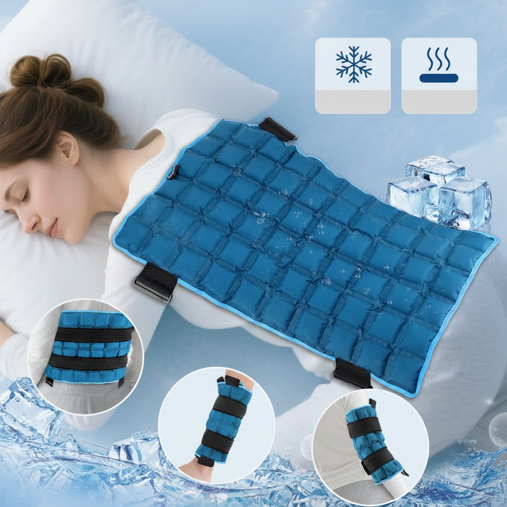 Large Reusable Hot Cold Gel Pack – Flexible Cooling and Heating Cushion for Knees, Legs, Back, Neck, Shoulders and Post-Workout Muscle Comfort
