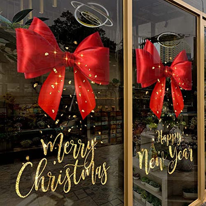 Christmas Window Cling Stickers – Snowflake Glass Decals for Storefronts, Doors and Holiday Home Decor
