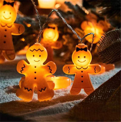 Gingerbread Man String Lights – 10 LED Christmas Fairy Lights for Trees, Bedrooms and Holiday Decor