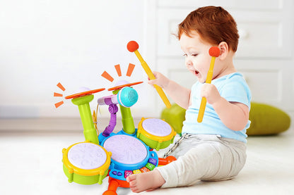 Toddler Drum Set – Musical Educational Instrument Toy with Microphone for Babies Ages 1–3, Creative Learning and Interactive Play
