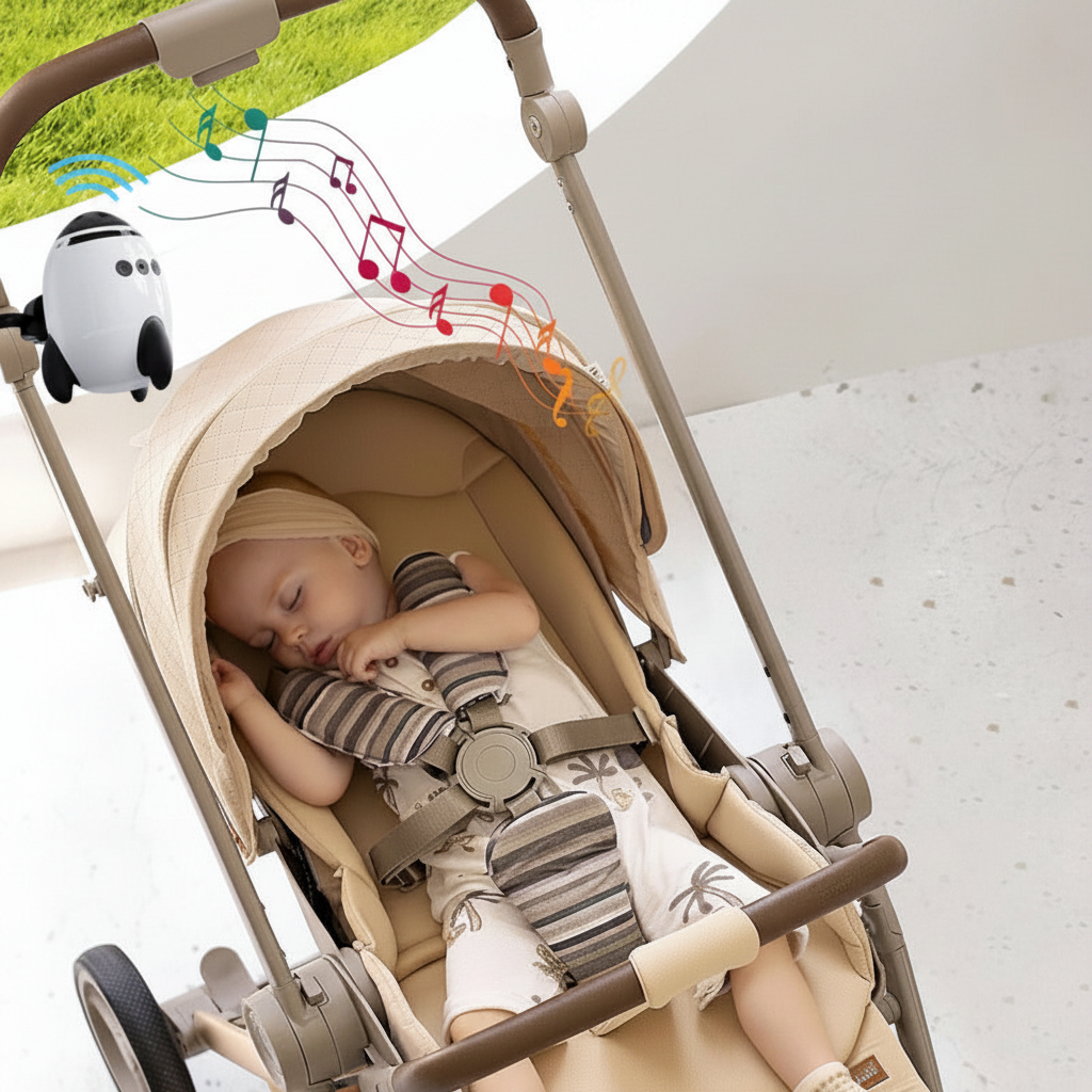 Portable Baby Sound Machine – Bluetooth White Noise Device with Natural Soothing Sounds for Sleep, Travel, Nursery and Infant Calming