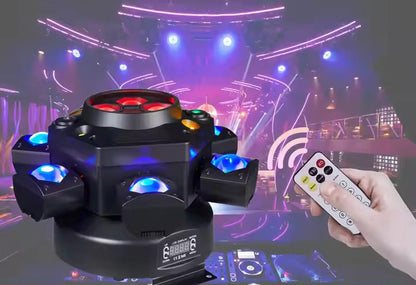 RGBW Moving Head DJ Lights – 150W Six Arm DMX512 Stage Lighting for Weddings, Clubs, Concerts and Professional Events