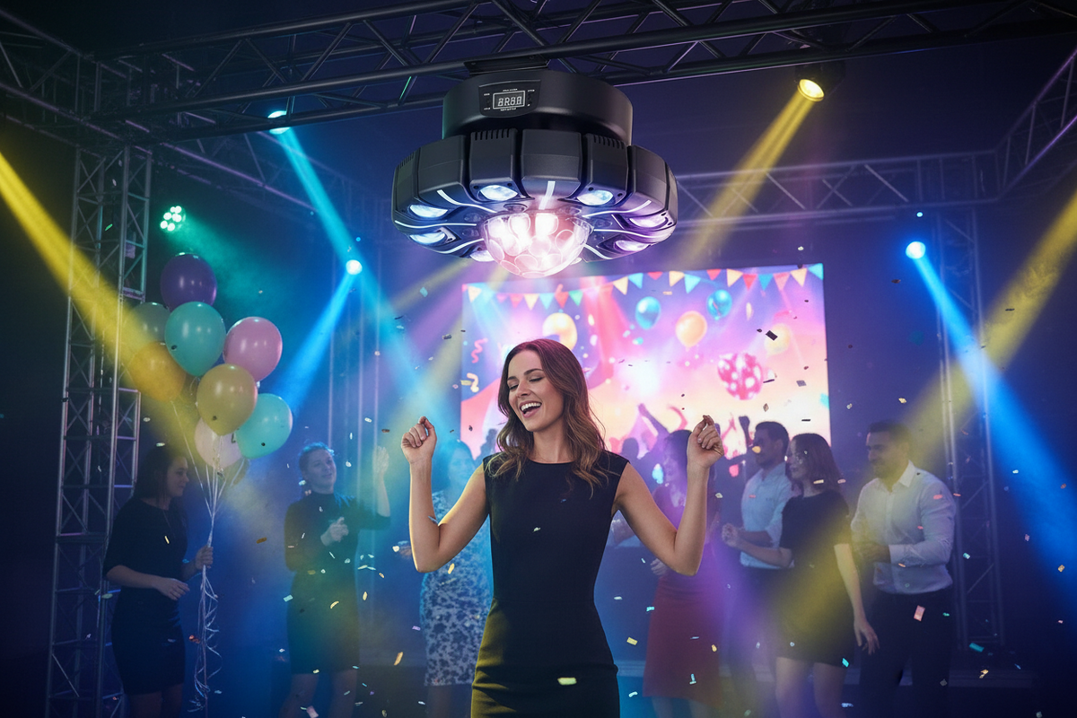 RGBW Moving Head Stage Light – 150W 8-Armed Magic Ball DJ Lighting with DMX512 Control for Weddings, Parties, KTV and Home Theater