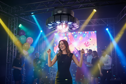 RGBW Moving Head Stage Light – 150W 8-Armed Magic Ball DJ Lighting with DMX512 Control for Weddings, Parties, KTV and Home Theater
