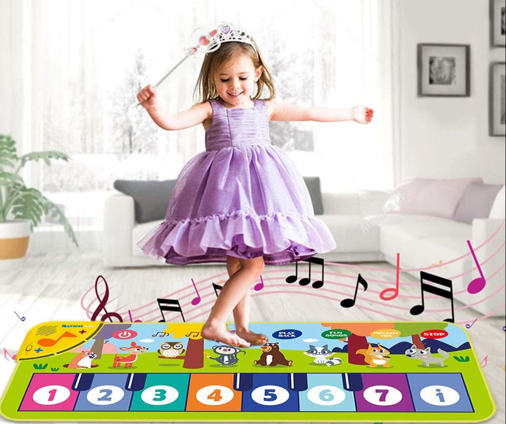 Piano Dance Mat for Kids – Interactive Musical Floor Keyboard Play Mat with Educational Sounds, Fitness Fun and Early Learning Gift