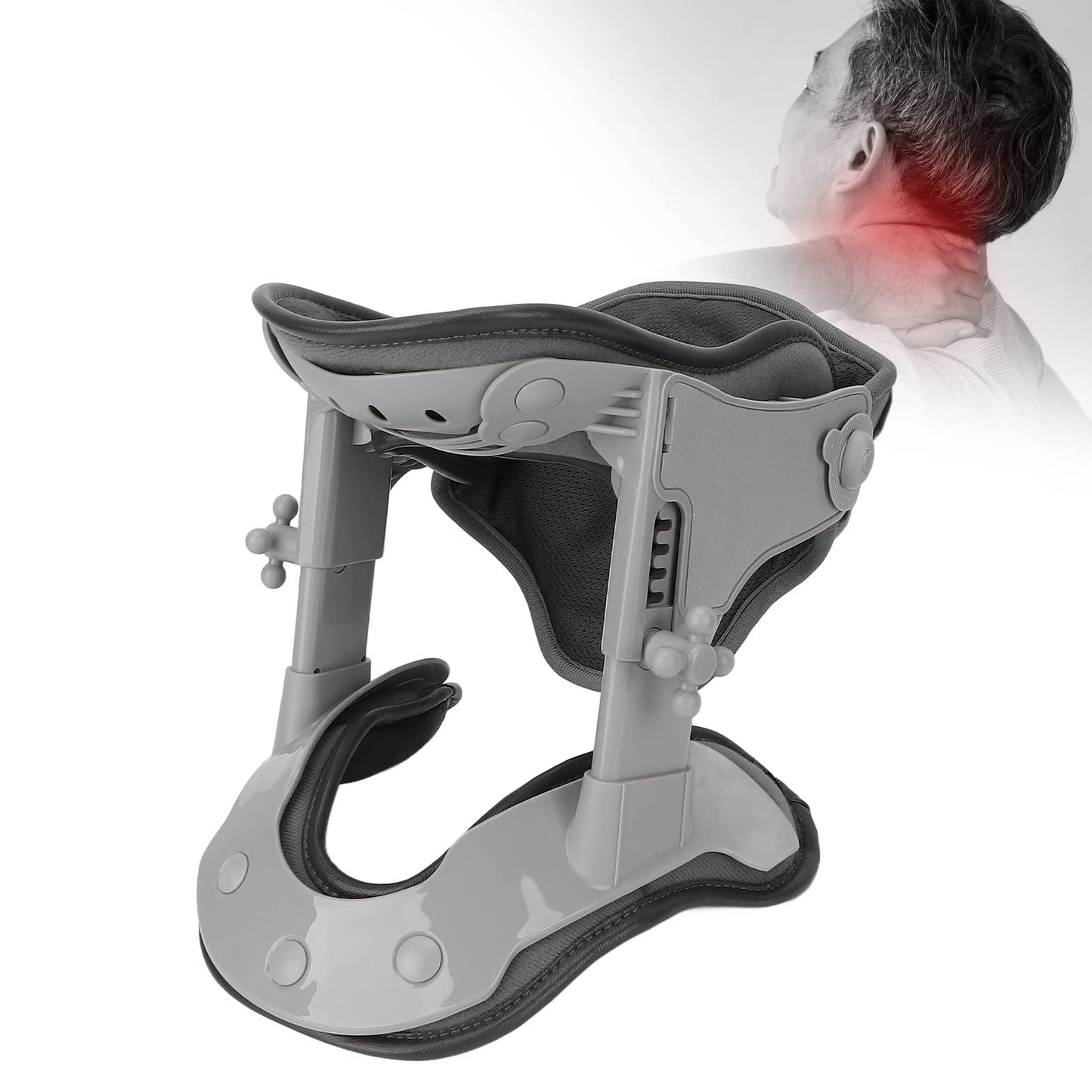 Heated Cervical Traction Collar – Adjustable Neck Stretch Device with Hot Compression for Spine Support and Pain Relief