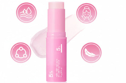 Pink Collagen Multi Balm Stick – Deep Hydrating Facial Moisturizer for Brightening, Plumping, Smoothing and Everyday Korean Skincare