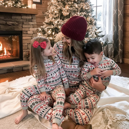 Christmas Family Pajama Set – Allover Print Matching Sleepwear for Parents, Kids and Baby Holiday Memories